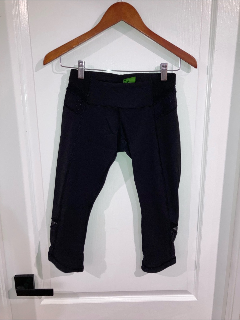 Lululemon Black Capris w/ Mesh Details - size 4